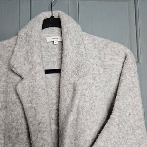 Vince melange brushed knit alpaca wool blend cardigan, light gray, size small